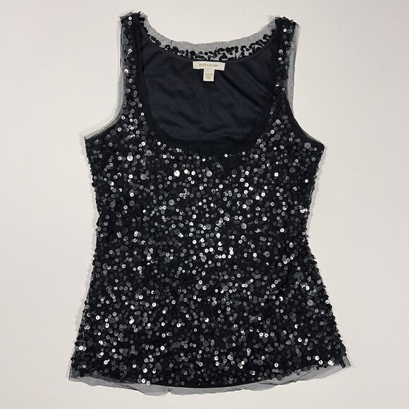 Boston Proper Tops - Boston Proper Y2K Black Sequin Club Top